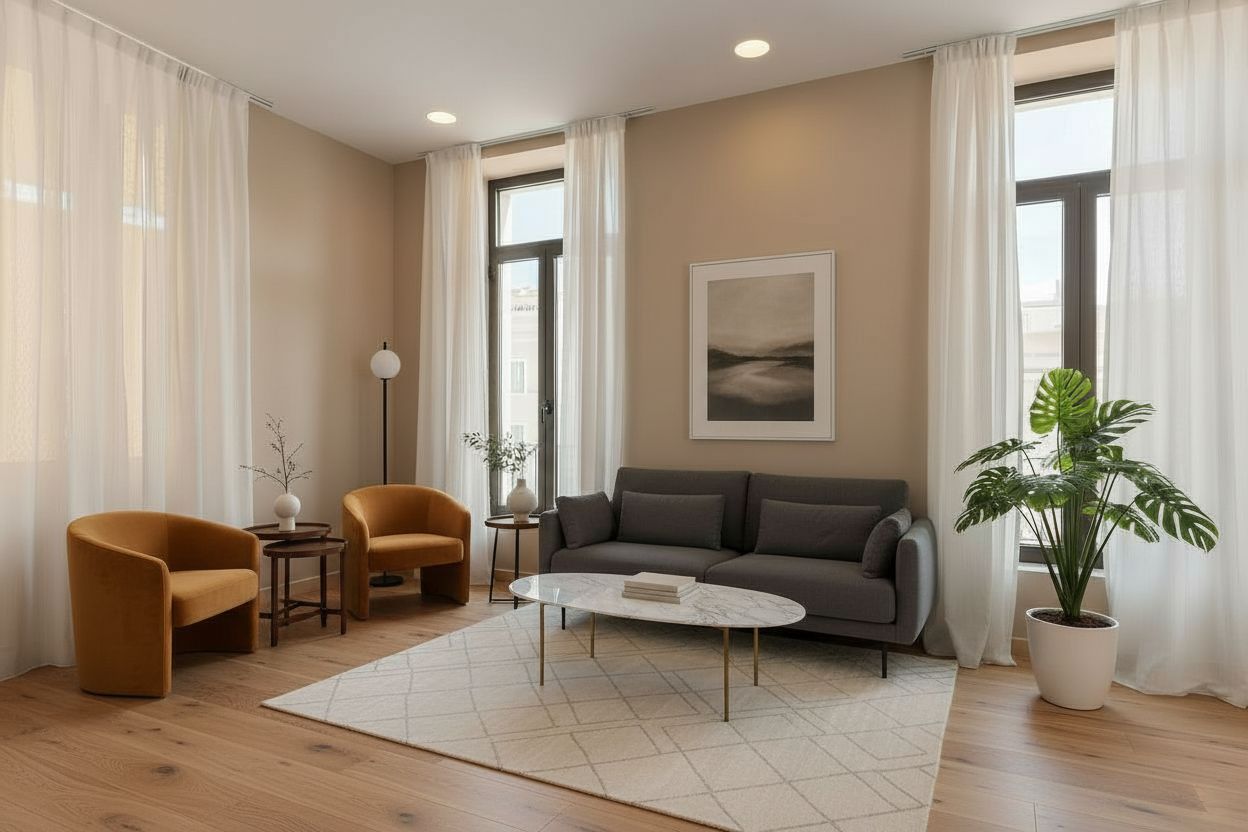 Variante gratuita dello stesso render con parquet in rovere